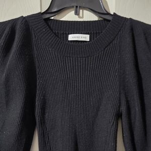 Anine Bing Classic Black Ribbed Sweater